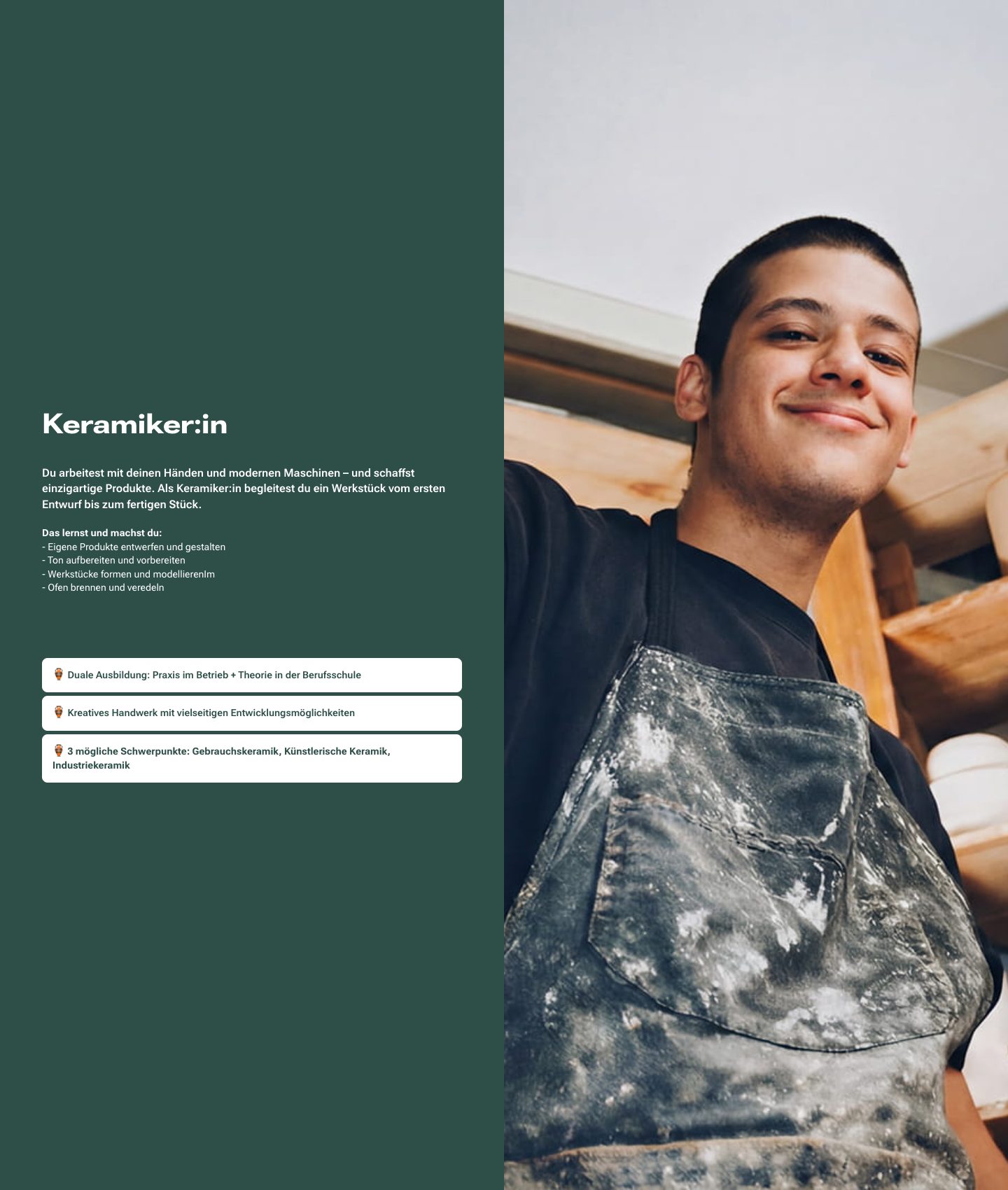 Landingpage machwasechtes.at, Abschnitt Keramiker:in